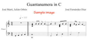 Preview of Guantanamera in C. Easy Piano