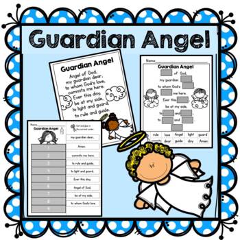 Guardian Angel Prayer, Guardian Angel Lesson, Guardian Angel Worksheets