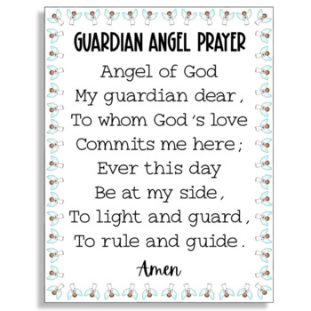 Guardian Angel Prayer Poster By Growing In Grace And Knowledge Tpt