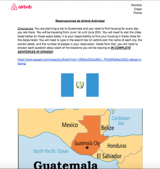 Preview of Guatemala Airbnb Activity (Vocabulario de la Casa)