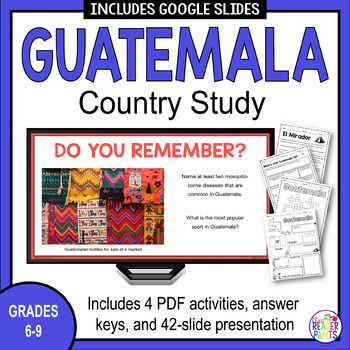 Preview of Guatemala Country Study - Guatemala Presentation and Activities - Flags and Maps