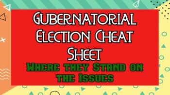 Preview of Gubernatorial Election Cheat Sheet: Where they Stand