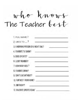 Guess About The Teacher by ELT Buzz Teaching Resources | TpT