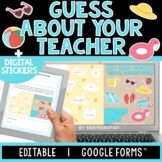 Guess About Your Teacher | Digital Sticker Survey  | Edita