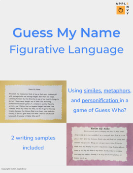 Preview of Guess My Name: Figurative Language Edition similes, metaphors, personification