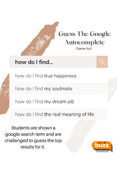 hjort Stevenson foretrækkes Guess The Google Search Autocomplete. Game. Fun. Language. Technology. ELA.