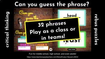 Preview of Guess The Phrase - 32 Rebus Puzzles - Brain Teasers
