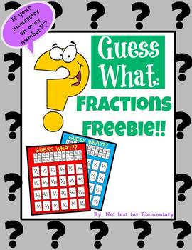 Preview of Guess What? Fraction FREEBIE: Played just like Guess Who