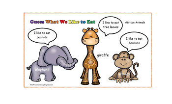Preview of Guess What We like to Eat Reading Fun African Animals
