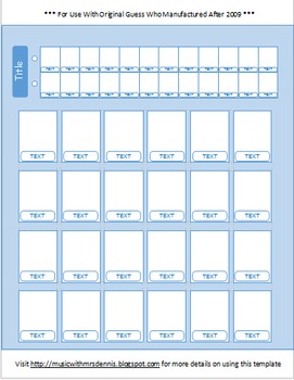 Guess Who 6 X 4 Template By Music With Mrs Dennis Tpt