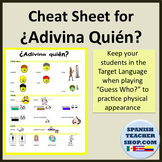 Adivina Quien, Spanish Guess Who? Game cheat sheet