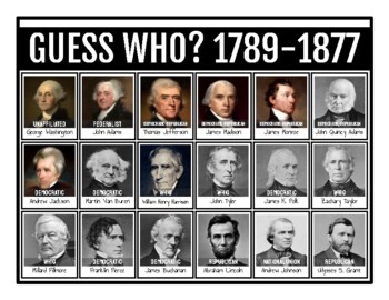 Guess Who | DISTANCE LEARNING Zoom Meets Game | PRESIDENTS