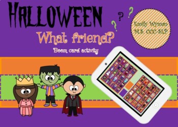 Preview of Guess Who Halloween BOOM Card Activity, Speech Therapy