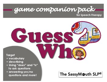 Preview of Guess Who? Speech Therapy Game Companion Pack