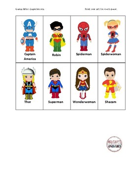 tendens knoglebrud Ved en fejltagelse Guess Who Superhero Edition by Melodys Teaching Adventures | TpT