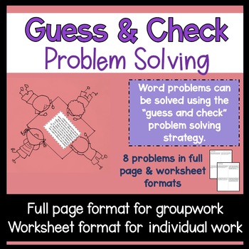 Preview of Guess and check problem solving