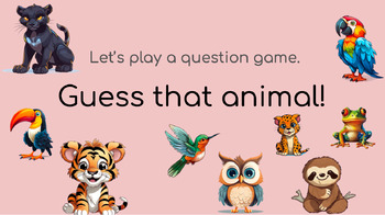 Preview of Guess that Animal! Question and Answer Game with Worksheets