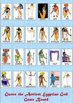 Guess the Ancient Egyptian God Game - 'Guess Who' style revision game