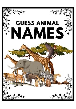Preview of Guess the Animal: Responsive Naming & Inferencing (BooT Cards)