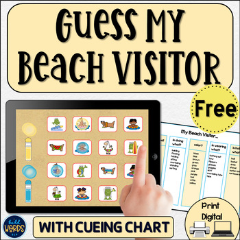 Preview of Guess the Beach Visitor Guessing Games Inferencing FREE Summer Speech Therapy