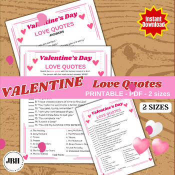 Guess the Movie Love Quote, Valentine Love Lines: Valentine's Quotes Game