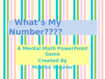 Preview of Guess the Mystery Number-A Mental Math Game Created by Martha Vogeler