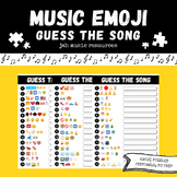 Guess the Song Printable Music Worksheet | Emoji Style