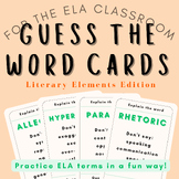 Guess the Word Card Game | Literary Elements Edition