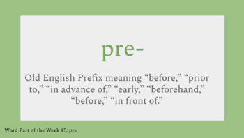 Preview of Guess the Word: "Pre" Prefix -- Morphology 