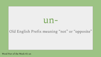 Preview of Guess the Word: Un-  Prefix -- Morphology 