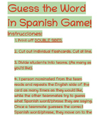 Guess the Word in Spanish Game!