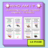 Guessing Game Cards Who Am I ? Animal Themes Colorful Pictures