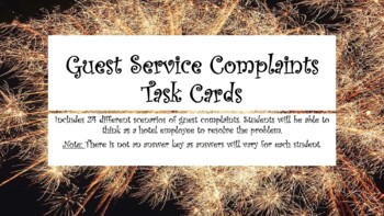 Preview of Guest Service Complaints Task Cards