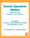 Guest Speaker Notes I Career Day I AVID Guest Speakers