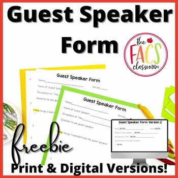 Preview of Guest Speaker Form