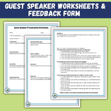 Guest Speaker Student Worksheets, Reflection Questions, an