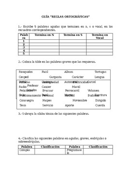 Preview of Guía Reglas Ortográficas