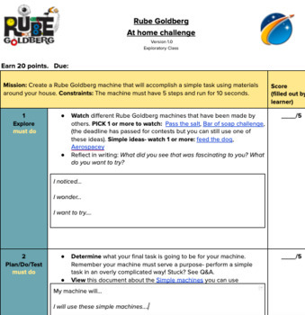 Preview of Guidance Document Organizational tool for Rube Goldberg Challenge