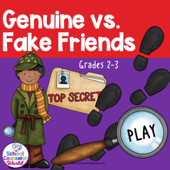 Preview of An INTERACTIVE Guidance Lesson on Genuine/Fake Friends, Grades 2-3