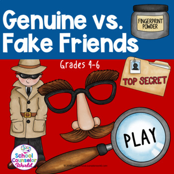 Preview of An INTERACTIVE Guidance Lesson on Genuine/Fake Friends, Grades 4-6