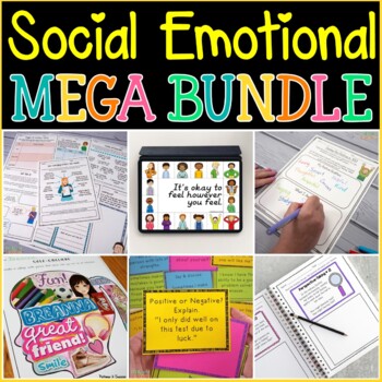 Preview of Social Emotional BUNDLE | SEL Skills Activities, Workbooks, Lessons & Task Cards