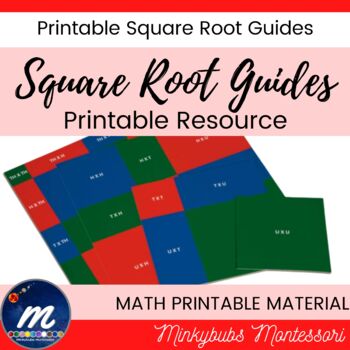 Preview of Guide Squares for Squaring and Square Root Patterns Montessori Printable