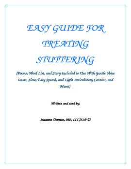 Preview of Guide To Treating Stuttering or Increasing Fluency In Speech Therapy