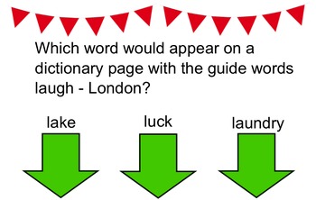 Preview of Guide Word Game - Reading SOL Review
