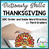 Guide Words | ABC Order | Thanksgiving Dictionary Skills