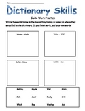Guide Words Dictionary Work