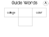 Guide Words and Dictionary Skills Activities