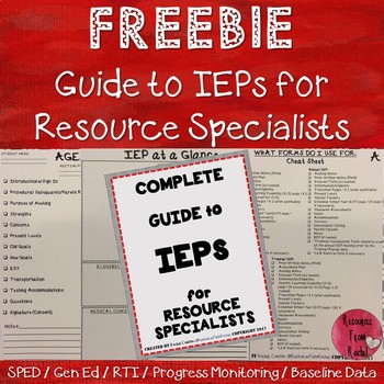 Preview of Special Education: Guide to IEPs for Resource Specialists - FREEBIE