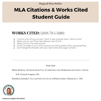 Preview of Guide to MLA Citations (9th Edition)