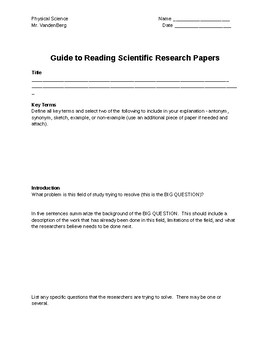 Preview of Guide to Reading Scientific Research Papers